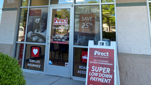 Direct Auto Insurance storefront located at  1437 Sam's Drive, Chesapeake