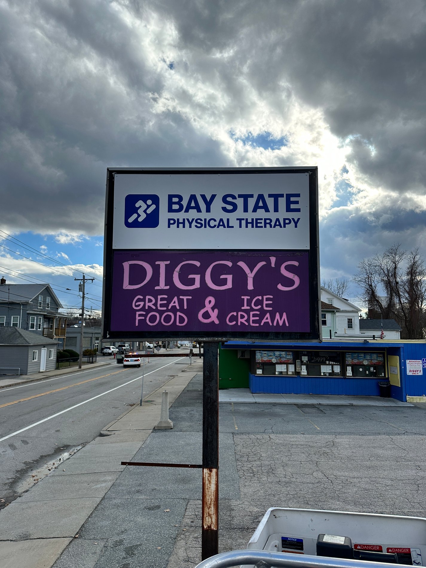 RI-WestWarwick-BSPT Bay State PT logo on sign outside on road.