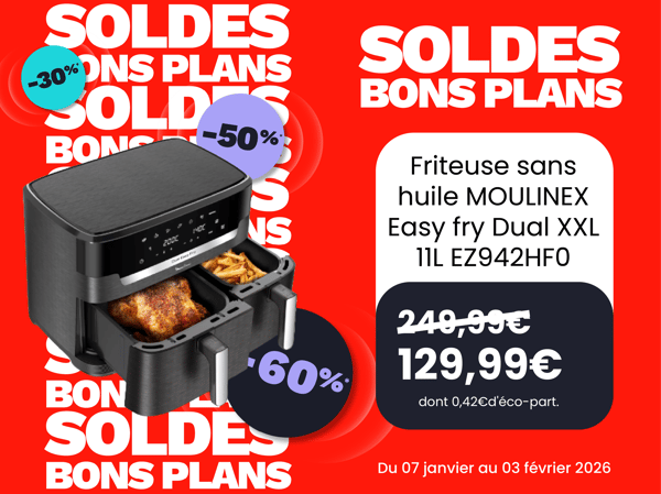 Friteuse sans huile MOULINEX Easy fry Dual XXL 11L EZ942HF0