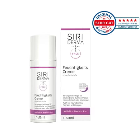 Beruhigende, basische Gesichtscreme für empfindliche, zu Rötungen und Unreinheiten neigende Haut oder Mischhaut. Auch geeignet bei Neurodermitis, Psoriasis, Rosacea oder zu Allergien neigender Haut. Spendet intensiv Feuchtigkeit Pflegt ohne zu fetten