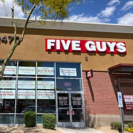 Five Guys at 2470 W. Happy Valley Road in Phoenix, Arizona.
