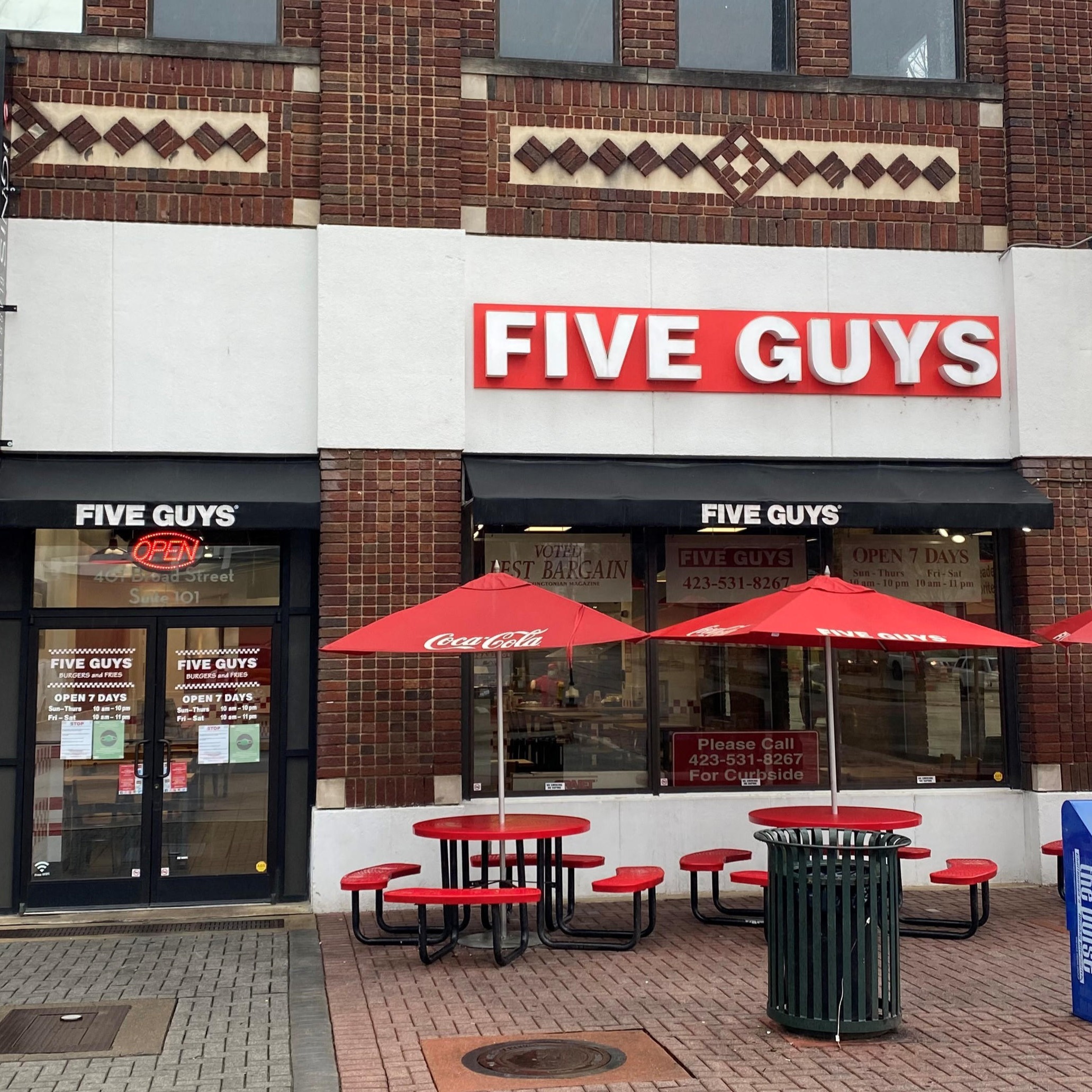 Five Guys at 401 Broad St. in Chattanooga, TN.