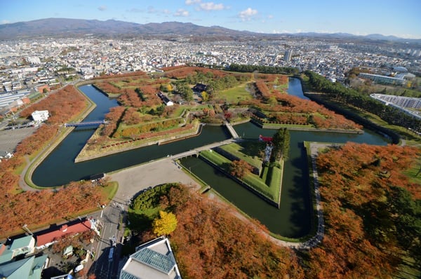 五稜郭タワーから見ると星形なのが一目瞭然