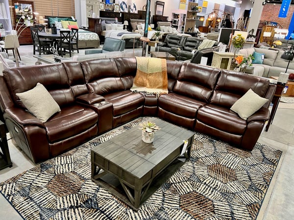Slumberland Furniture Store in East Peoria,  IL - Leather Sectional