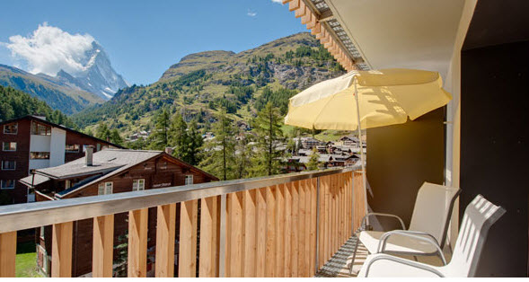 Balkon vom Zimmer Hotel Bristol Zermatt