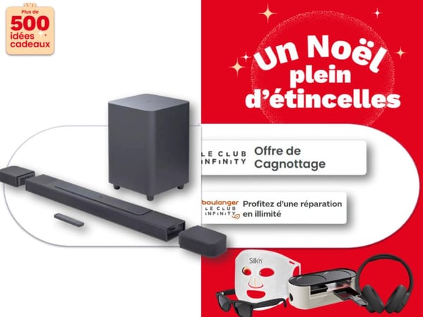 Barre de son en promotion chez Boulanger Toulouse Colomiers – barre de son Bluetooth, Dolby Atmos, caisson de basses sans fil, marques Samsung, LG, Sony, JBL, Philips, son cinéma à la maison.
Barre de son Bose disponible chez Boulanger Toulouse Colomiers – Barre de son avec ou sans caisson de basses, qualité home cinéma, modèles aussi disponibles chez Sonos, Samsung, LG, Sony et JBL.