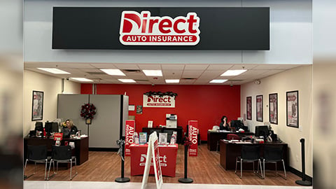 Direct Auto Insurance storefront located at  1655 W. College St., Pulaski