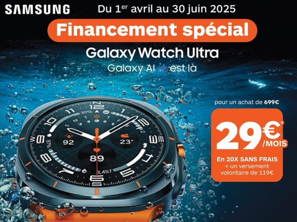 Financement Sans frais Samsung Watch Ultra à  Boulanger La Rochelle Angoulins