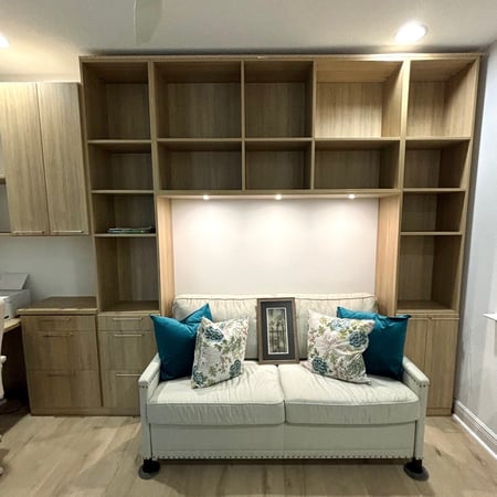 Bookcase and bookshelves custom office organization California Closets Pensacola and Panama City, FL