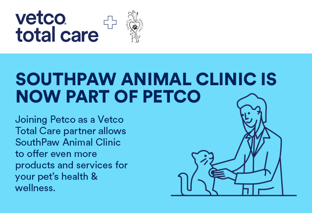 Vetco Total Care Southpaw Animal Clinic Message