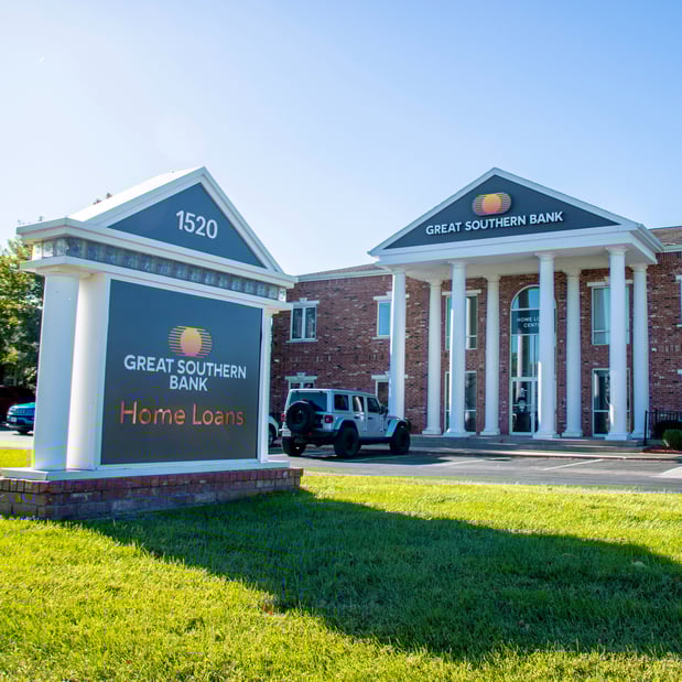 Outside of Great Southern Bank Home Loans Center building.