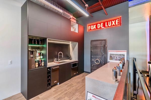 A custom, modern wine bar design for this commercial space.