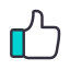 icon of a stylised hand with thumbs up