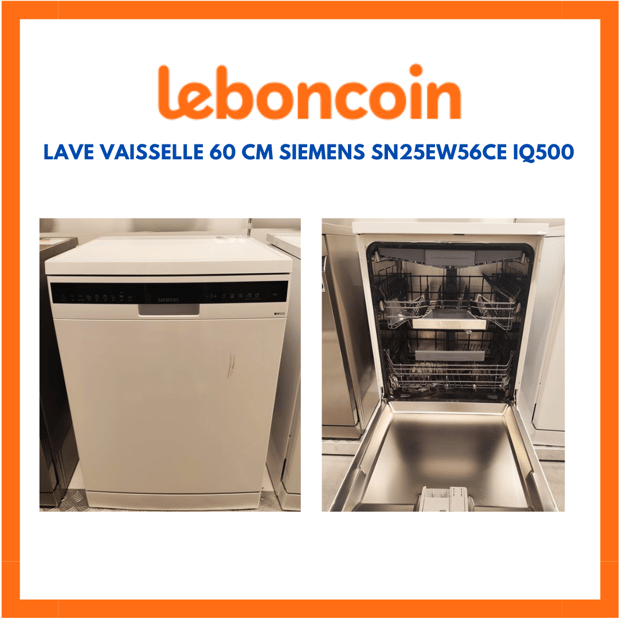 Lave vaisselle 60 cm Siemens SN25EW56CE IQ500 présent sur Leboncoin