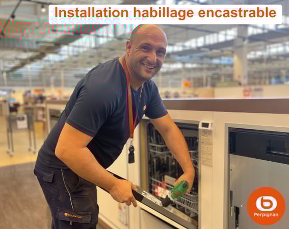 Pensez-y un service d'installation d'habillage de porte pour vos électroménager encastrable dans votre magasin Boulanger de Perpignan