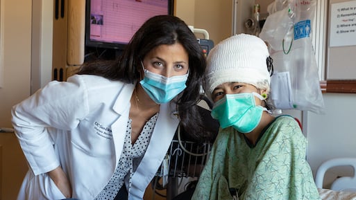 Image: Dr. Sharona Ben-Haim with patient, Sage Magaña.