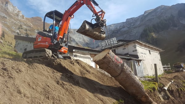 Installation de caisson en bois.