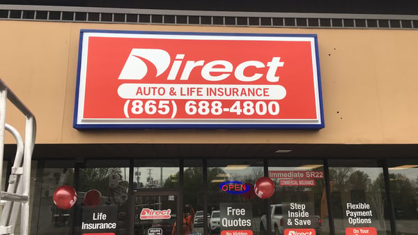 Direct Auto Insurance storefront located at  4883 North Broadway Street, Knoxville