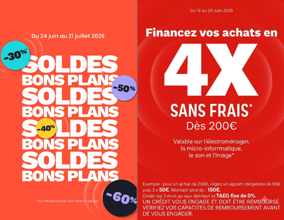 Envie de vous faire plaisir avec les soldes à Fenouillet ? Profitez d'un 4X sans frais jusqu'au 29 juin !!!