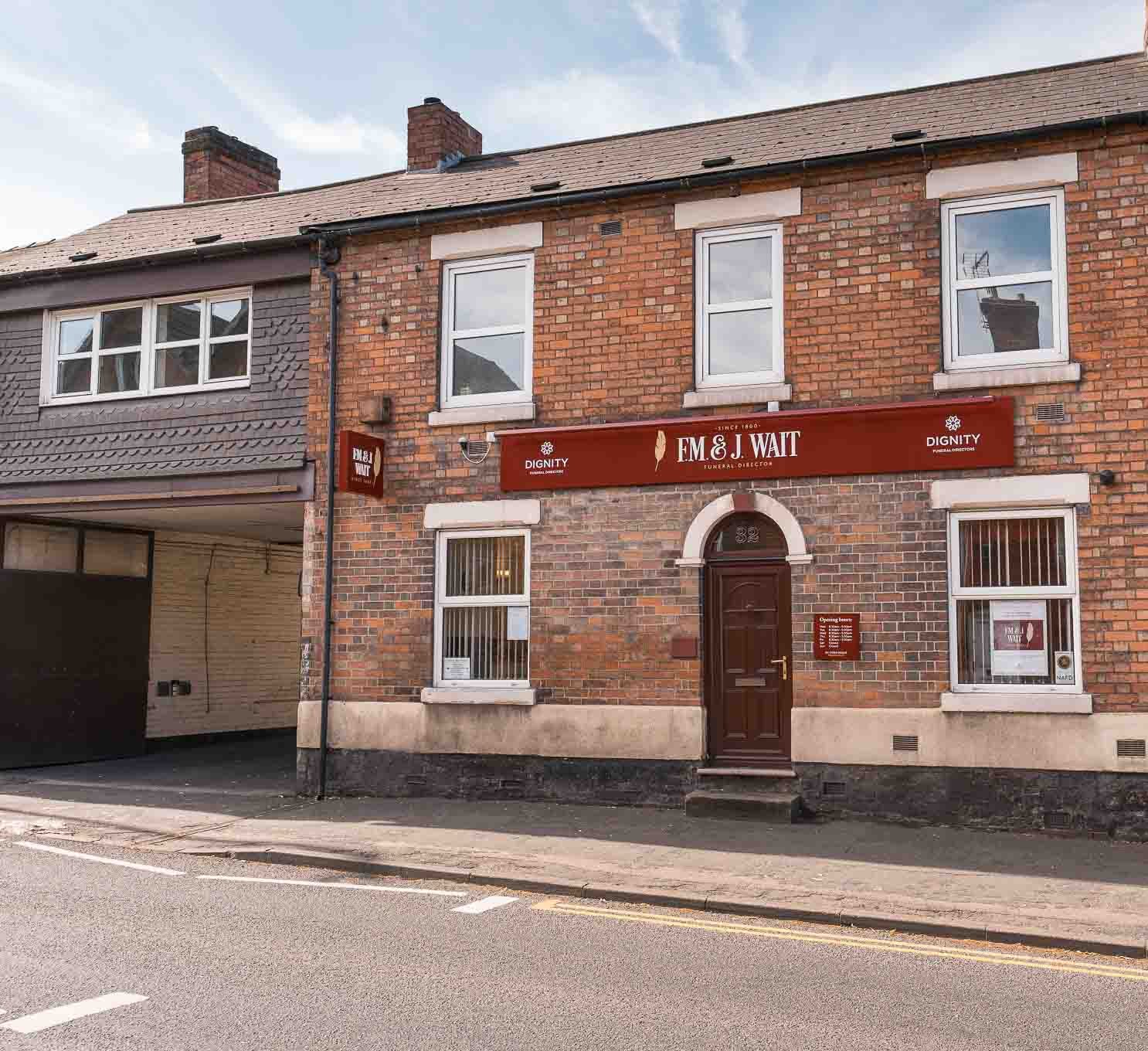 F.M. And J Waits Funeral home in Burton upon Trent on St peters Street