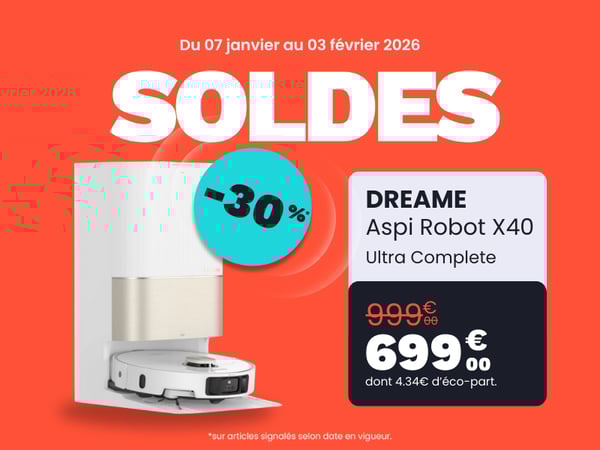 Robot Aspirateur Laveur DREAME X40 Ultra Complete blanc