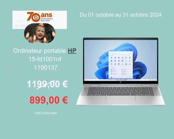 Venez découvrir l'offre exclusive PC Hybride HP Envy x360 OLED 15-fe0018nf EVO dans votre magasin Boulanger Bordeaux Mérignac