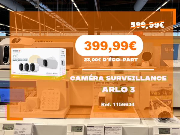 CAMERA DE SURVEILLANCE ARLO 3 + 1 CAMERA FLOODLIGHT