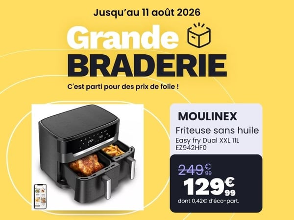 Friteuse sans huile MOULINEX Easy fry Dual XXL 11L EZ942HF0