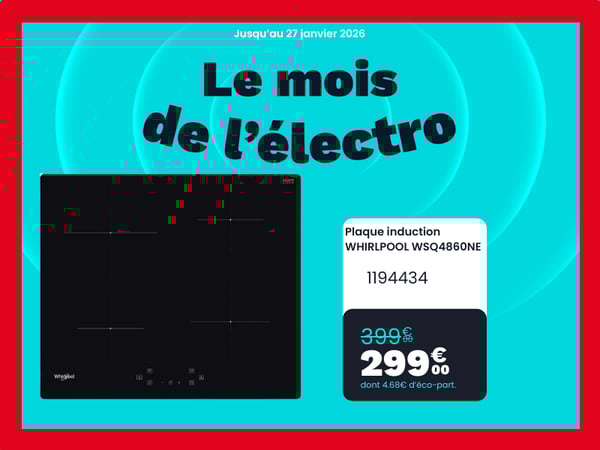 Plaque induction WHIRLPOOL WSQ4860NE