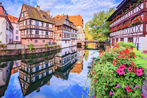 Devanture de maisons à Strasbourg