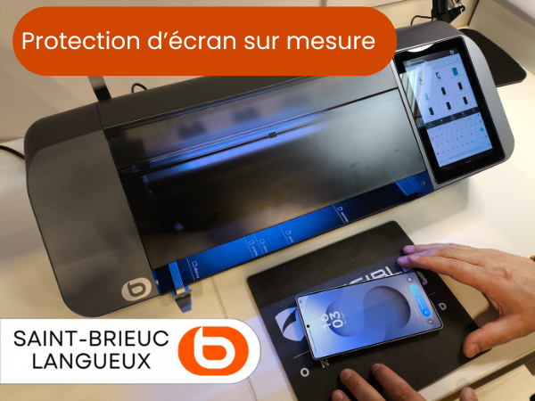 Nous posons dans votre magasin Boulanger de St  Brieuc Langueux des protections d'écran sur mesure pour smartphone, montres et tablettes