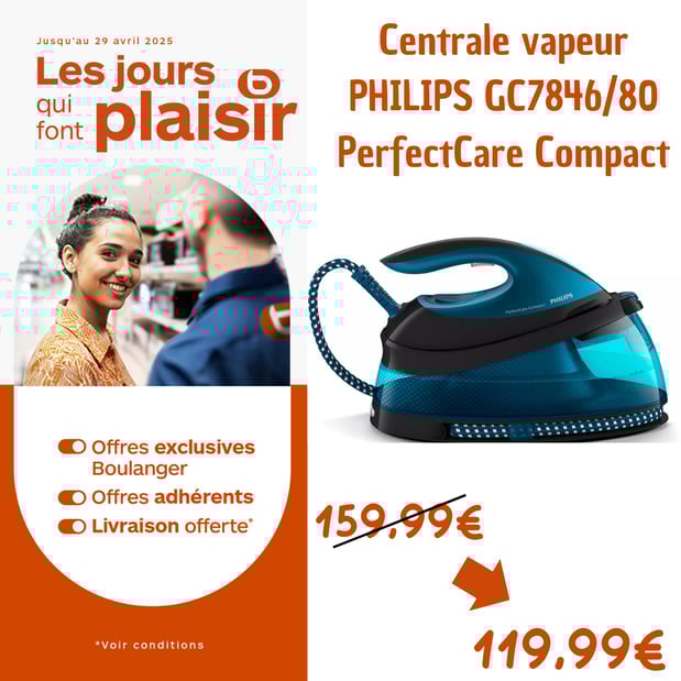 Centrale vapeur PHILIPS GC7846/80 PerfectCare Compact