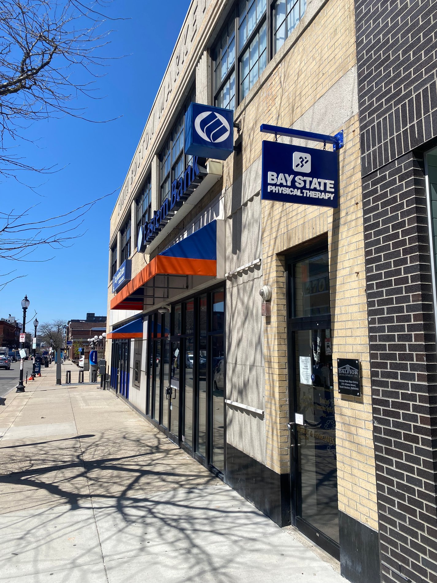 Bay State Physical Therapy South Boston, MA 470 West Broadway front of clinic.