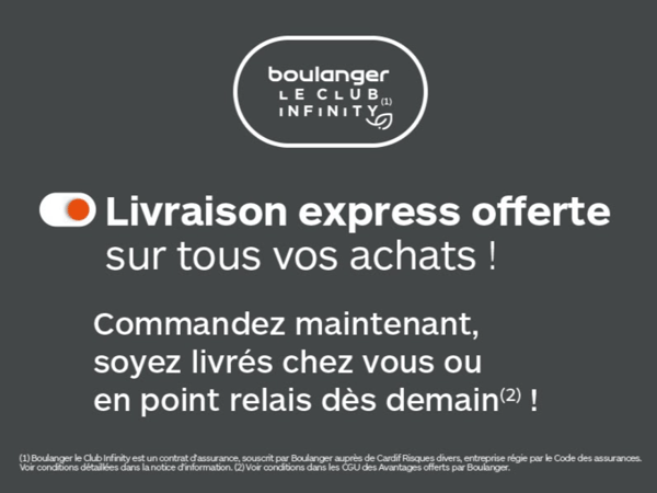 🚀 LIVRAISON EXPRESS OFFERTE ! 🚀
Ne perdez plus une seconde : avec Le Club Infinity, la livraison express est 100 % gratuite sur tous vos achats. 📦✨