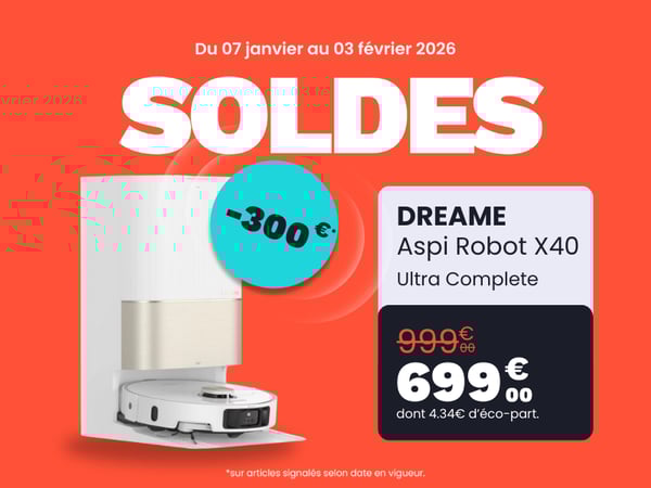 Aspi Robot DREAME X40 Ultra Complete blanc promotion