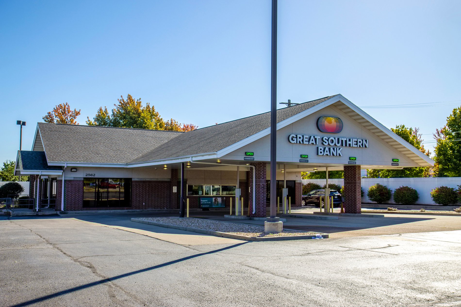 Outside of Great Southern Bank building.