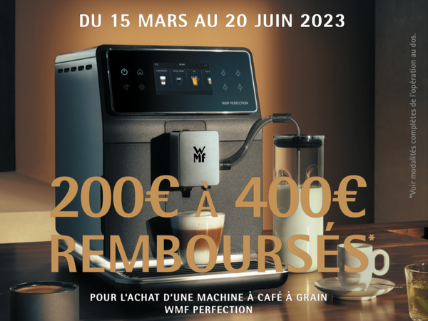 Jusqu'à 400€ remboursés pour l'achat d'un broyeur à café WMF dans votre magasin Boulanger Saint Etienne Villars