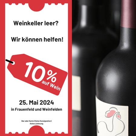 10% auf Wein