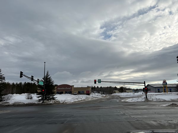 Street view of Slumberland Furniture Store in Eveleth,  MN