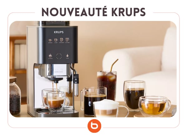 Machine à café grains Krups Coffee Crush SA401LE0 ultra compacte présentée chez Boulanger Creil – Saint-Maximin pour café fraîchement moulu