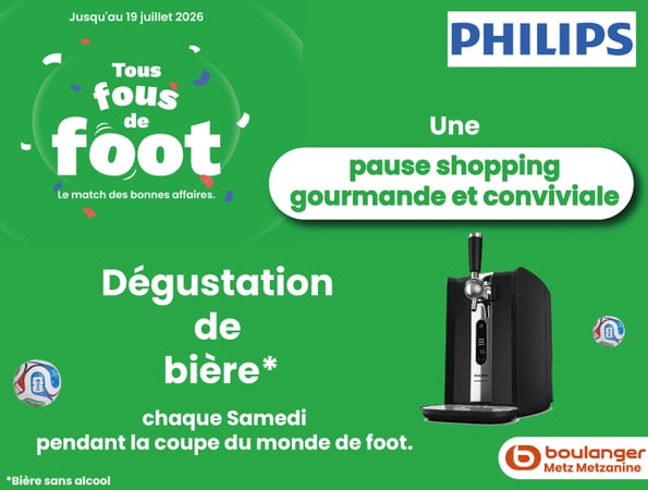 ⚽🥂Une pause shopping gourmande et conviviale dans votre magasin Boulanger Metz Metzanine