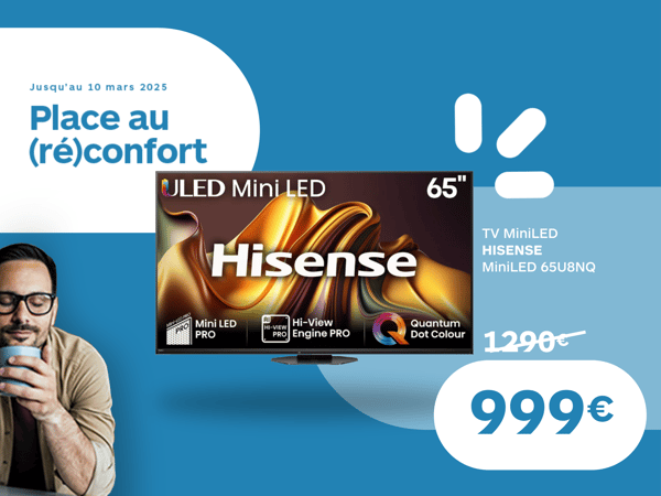 TV LED HISENSE MiniLED 65U8NQ 2024 Réf. 1204712