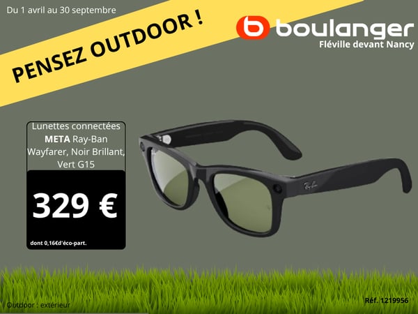Lunettes connectées META Ray-Ban Wayfarer, Noir Brillant, Vert G15