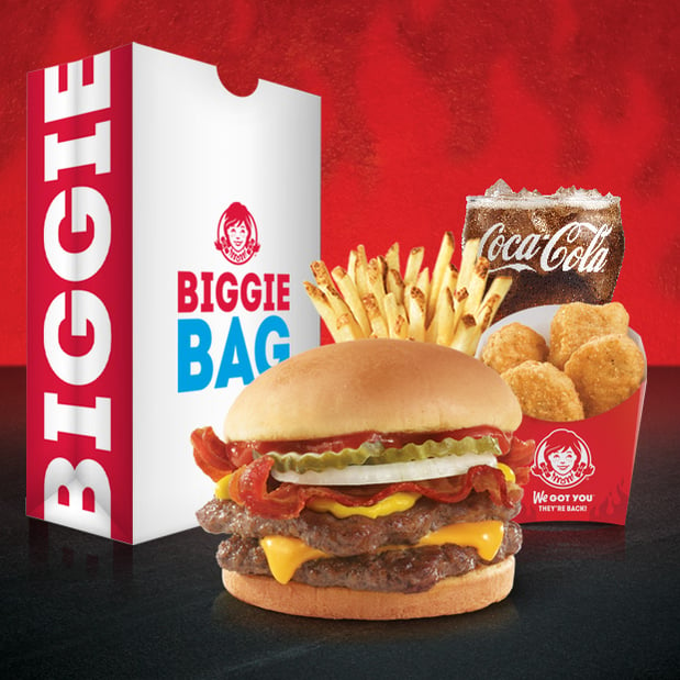 biggie bag bacon double stack