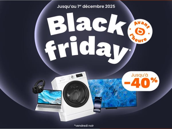 Visuel du catalogue Black Friday 2025 chez Boulanger Toulouse Colomiers – promotions du 31 octobre au 1er décembre sur électroménager, TV, audio, informatique et téléphonie, grandes marques Samsung, LG, Apple, Whirlpool, Sony, HP, Bose.
Catalogue d’offres Boulanger Toulouse Colomiers – Promotions électroménager, TV, multimédia, informatique et audio-vidéo sur les plus grandes marques.