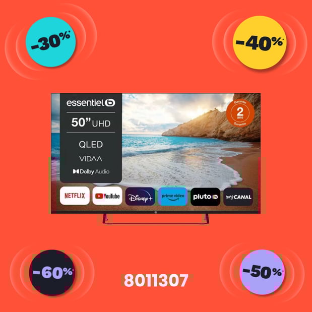 TV QLED ESSENTIELB 50QLED307-50 pouces (126cm)
