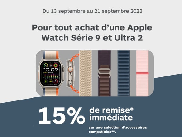 15% de remise sur les accessoires Apple Watch dans votre magasin Boulanger Arras !