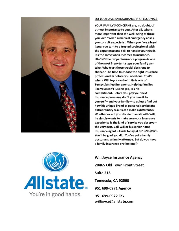 William Joyce - Allstate Car Insurance Agent in Temecula, CA