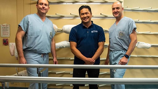 Yan Ortiz-Pomales, Nathaniel Ortiz, and James Flint - Navy Medical Center San Diego's Osseo-Prosthetics team