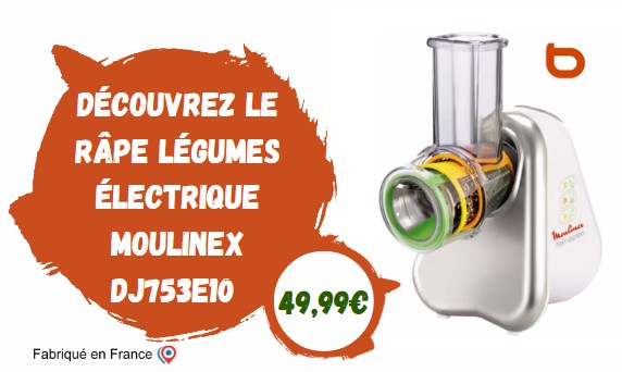 Râpe légumes électrique Moulinex DJ753E10 FRESH EXPRESS ARGENT 3 CONES  Boulanger Gennevilliers